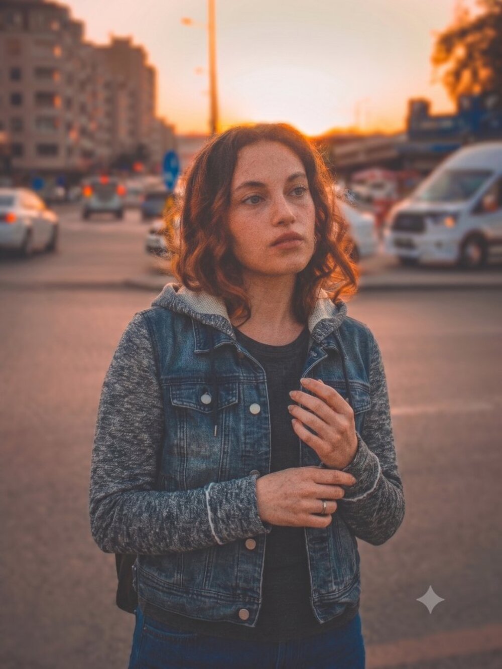 Black and Grey denim jacket